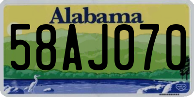 AL license plate 58AJ070