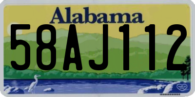 AL license plate 58AJ112