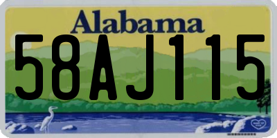 AL license plate 58AJ115