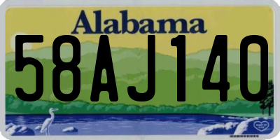 AL license plate 58AJ140