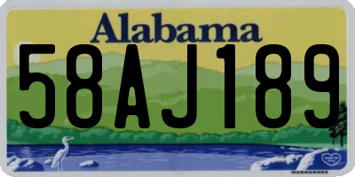 AL license plate 58AJ189
