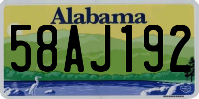 AL license plate 58AJ192