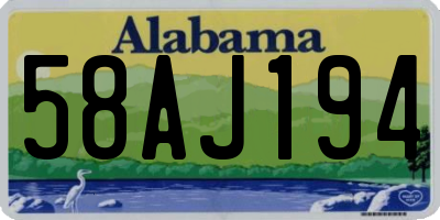 AL license plate 58AJ194