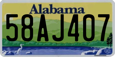 AL license plate 58AJ407