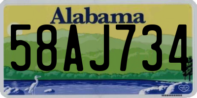 AL license plate 58AJ734