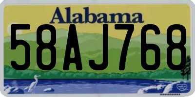 AL license plate 58AJ768