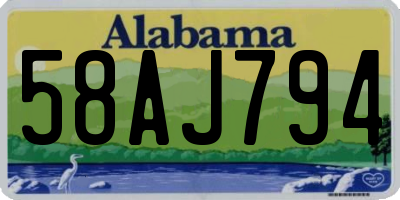 AL license plate 58AJ794
