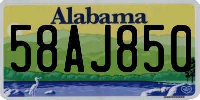 AL license plate 58AJ850