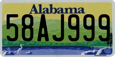 AL license plate 58AJ999
