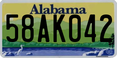 AL license plate 58AK042