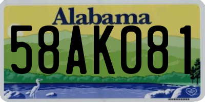 AL license plate 58AK081