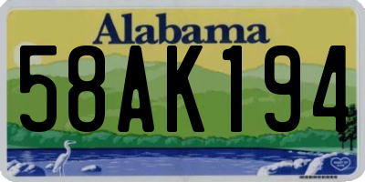 AL license plate 58AK194