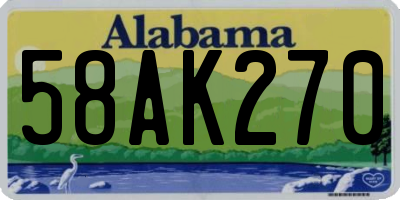 AL license plate 58AK270