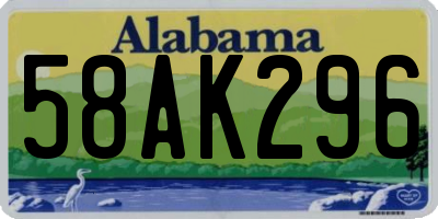 AL license plate 58AK296