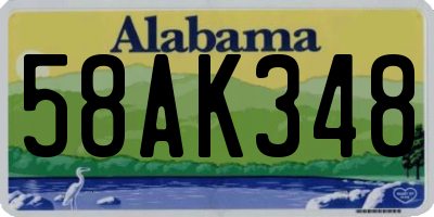 AL license plate 58AK348