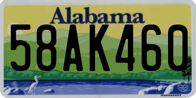 AL license plate 58AK460