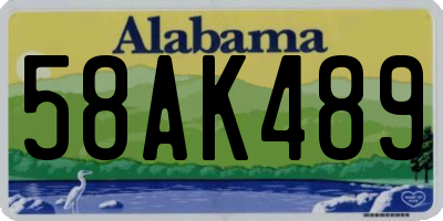 AL license plate 58AK489