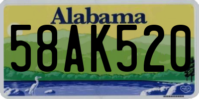 AL license plate 58AK520