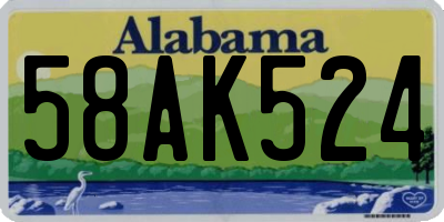 AL license plate 58AK524