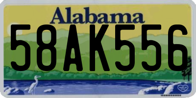 AL license plate 58AK556