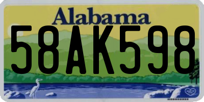 AL license plate 58AK598