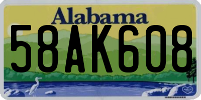 AL license plate 58AK608