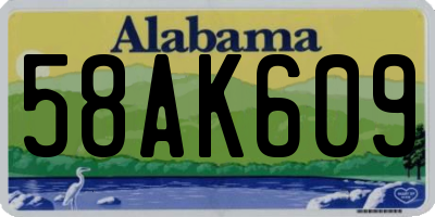 AL license plate 58AK609