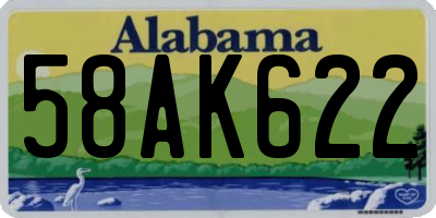 AL license plate 58AK622