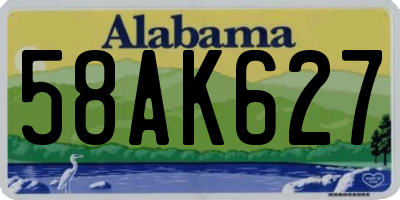 AL license plate 58AK627