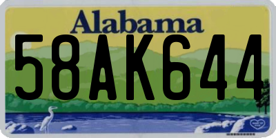 AL license plate 58AK644