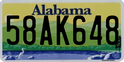 AL license plate 58AK648