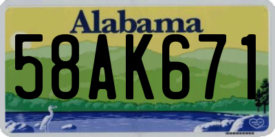 AL license plate 58AK671