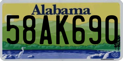 AL license plate 58AK690
