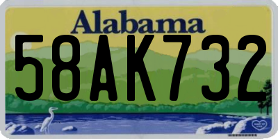 AL license plate 58AK732