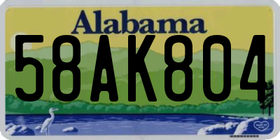 AL license plate 58AK804