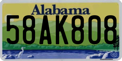 AL license plate 58AK808