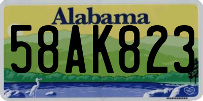 AL license plate 58AK823