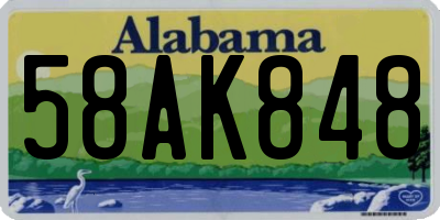 AL license plate 58AK848