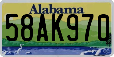 AL license plate 58AK970
