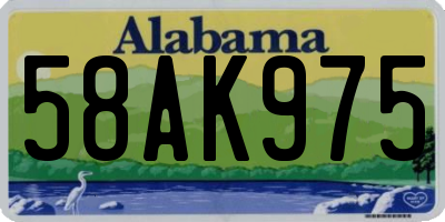 AL license plate 58AK975