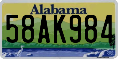 AL license plate 58AK984