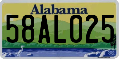 AL license plate 58AL025