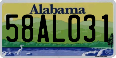 AL license plate 58AL031