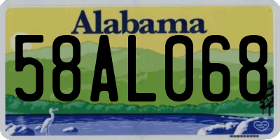 AL license plate 58AL068