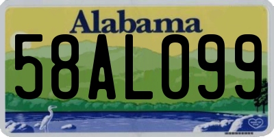 AL license plate 58AL099