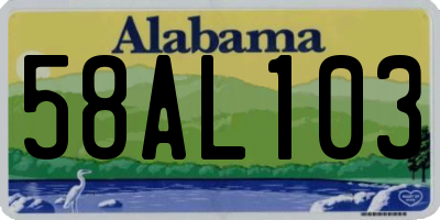 AL license plate 58AL103