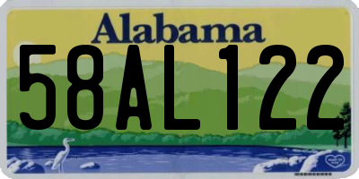 AL license plate 58AL122