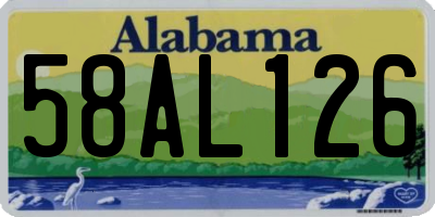 AL license plate 58AL126
