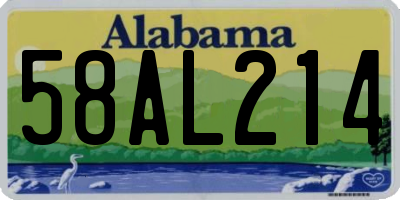 AL license plate 58AL214