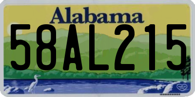 AL license plate 58AL215
